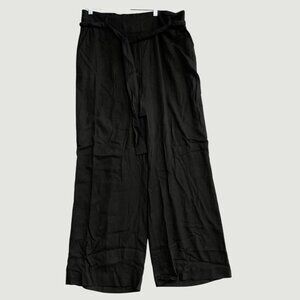 NWOT  Sound /StyleBlack Wide-Leg Pants Belt XL Linend Blend M0138